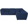 Meridian Furniture Miramar Navy Durable Linen Textured Modular Sectional
