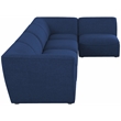Meridian Furniture Miramar Navy Durable Linen Textured Modular Sectional