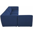 Meridian Furniture Miramar Navy Durable Linen Textured Modular Sectional