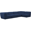 Meridian Furniture Miramar Navy Durable Linen Textured Modular Sectional