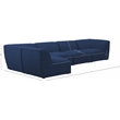 Meridian Furniture Miramar Navy Durable Linen Textured Modular Sectional