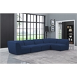 Meridian Furniture Miramar Navy Durable Linen Textured Modular Sectional
