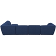 Meridian Furniture Miramar Navy Durable Linen Textured Modular Sectional