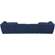 Meridian Furniture Miramar Navy Durable Linen Textured Modular Sectional