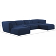 Meridian Furniture Miramar Navy Durable Linen Textured Modular Sectional