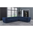 Meridian Furniture Miramar Navy Durable Linen Textured Modular Sectional