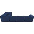 Meridian Furniture Miramar Navy Durable Linen Textured Modular Sectional