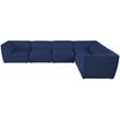 Meridian Furniture Miramar Navy Durable Linen Textured Modular Sectional