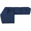 Meridian Furniture Miramar Navy Durable Linen Textured Modular Sectional