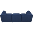 Meridian Furniture Miramar Navy Durable Linen Textured Modular Sectional