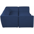 Meridian Furniture Miramar Navy Durable Linen Textured Modular Sectional