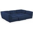 Meridian Furniture Miramar Navy Durable Linen Textured Modular Sectional