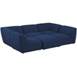 Meridian Furniture Miramar Navy Durable Linen Textured Modular Sectional