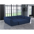 Meridian Furniture Miramar Navy Durable Linen Textured Modular Sectional