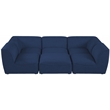 Meridian Furniture Miramar Navy Durable Linen Textured Modular Sectional