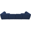 Meridian Furniture Miramar Navy Durable Linen Textured Modular Sectional
