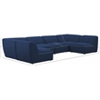 Meridian Furniture Miramar Navy Durable Linen Textured Modular Sectional