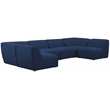 Meridian Furniture Miramar Navy Durable Linen Textured Modular Sectional
