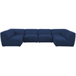 Meridian Furniture Miramar Navy Durable Linen Textured Modular Sectional