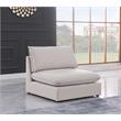 Meridian Furniture Mackenzie Beige Durable Linen Textured Armless