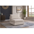 Meridian Furniture Mackenzie Beige Durable Linen Textured Armless