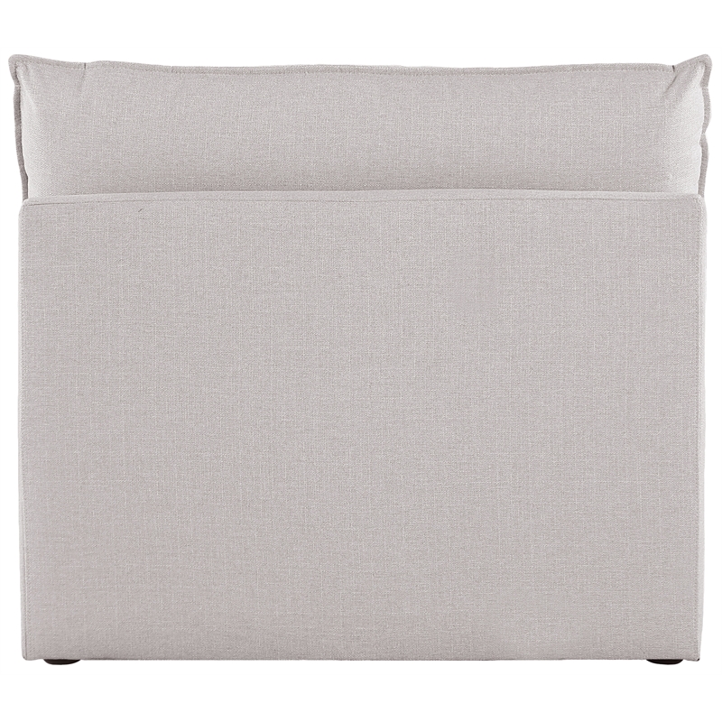 Meridian Furniture Mackenzie Beige Durable Linen Textured Armless