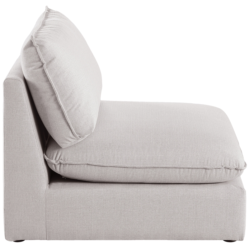 Meridian Furniture Mackenzie Beige Durable Linen Textured Armless