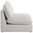 Meridian Furniture Mackenzie Beige Durable Linen Textured Armless
