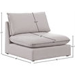 Meridian Furniture Mackenzie Beige Durable Linen Textured Armless