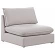 Meridian Furniture Mackenzie Beige Durable Linen Textured Armless