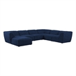 Meridian Furniture Miramar Navy Durable Linen Textured Modular Sectional