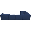 Meridian Furniture Miramar Navy Durable Linen Textured Modular Sectional