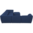 Meridian Furniture Miramar Navy Durable Linen Textured Modular Sectional