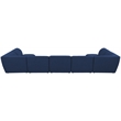 Meridian Furniture Miramar Navy Durable Linen Textured Modular Sectional