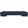 Meridian Furniture Miramar Navy Durable Linen Textured Modular Sectional