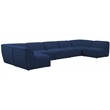 Meridian Furniture Miramar Navy Durable Linen Textured Modular Sectional