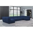 Meridian Furniture Miramar Navy Durable Linen Textured Modular Sectional