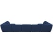 Meridian Furniture Miramar Navy Durable Linen Textured Modular Sectional