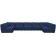 Meridian Furniture Miramar Navy Durable Linen Textured Modular Sectional