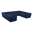 Meridian Furniture Miramar Navy Durable Linen Textured Modular Sectional