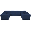 Meridian Furniture Miramar Navy Durable Linen Textured Modular Sectional
