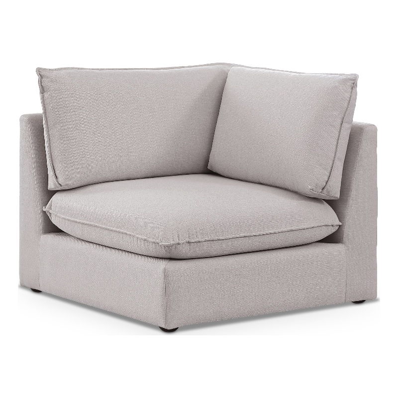 Meridian Furniture Mackenzie Beige Durable Linen Textured Corner