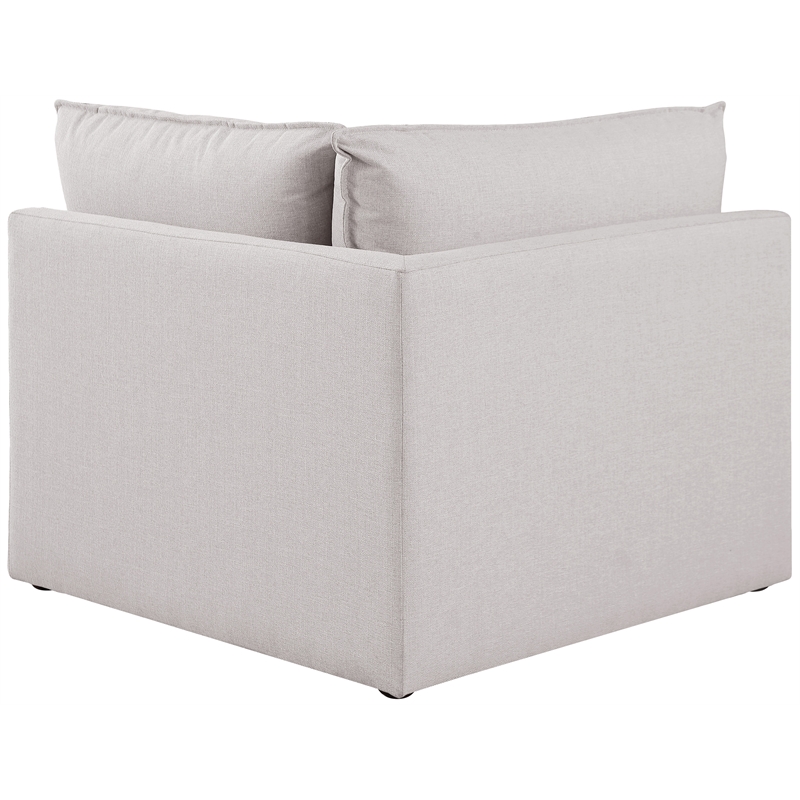 Meridian Furniture Mackenzie Beige Durable Linen Textured Corner