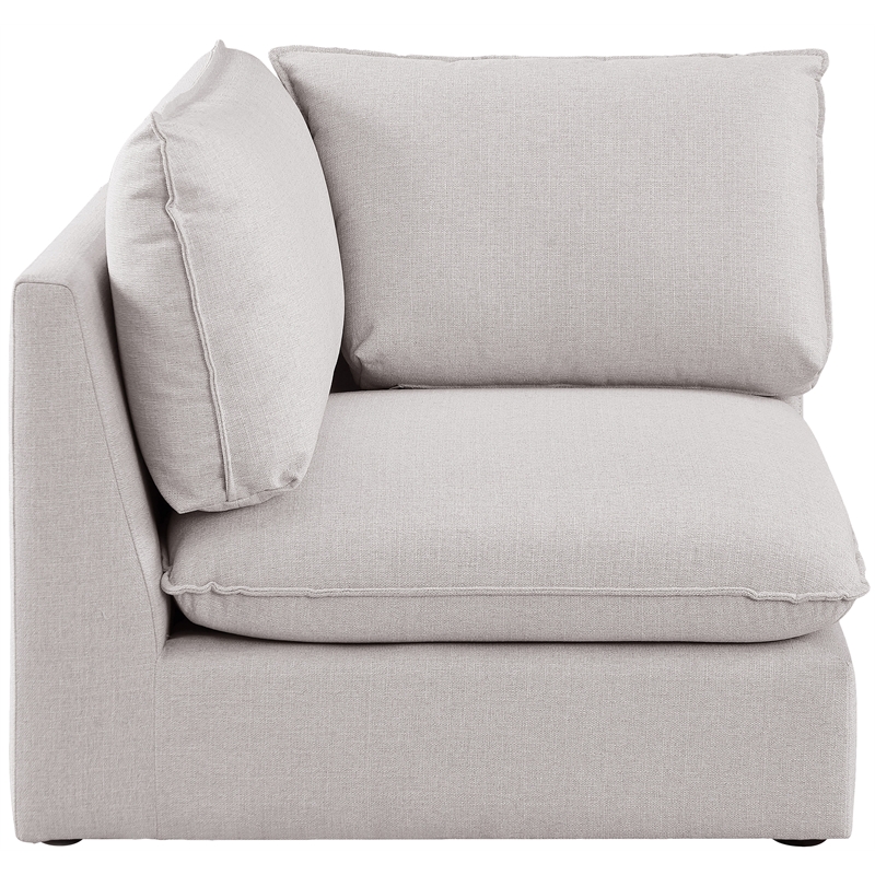 Meridian Furniture Mackenzie Beige Durable Linen Textured Corner