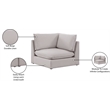 Meridian Furniture Mackenzie Beige Durable Linen Textured Corner