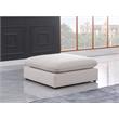 Meridian Furniture Mackenzie Beige Durable Linen Textured Ottoman