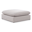 Meridian Furniture Mackenzie Beige Durable Linen Textured Ottoman