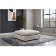Meridian Furniture Mackenzie Beige Durable Linen Textured Ottoman