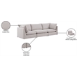 Meridian Furniture Mackenzie Beige Durable Linen Textured Modular Sofa