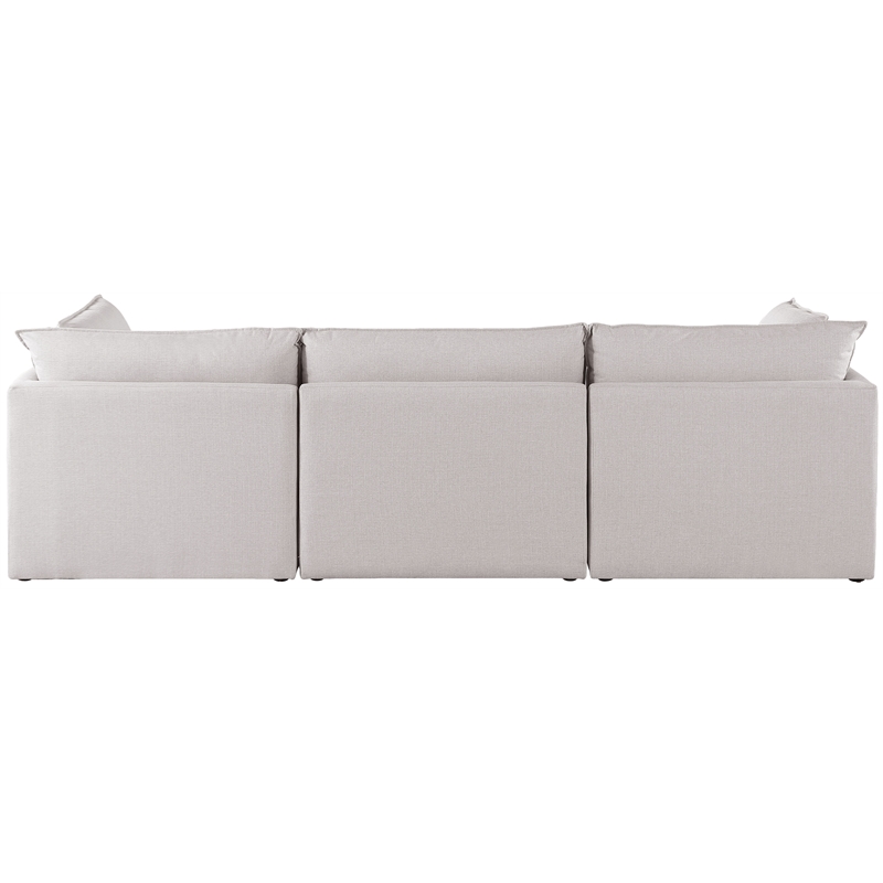 Meridian Furniture Mackenzie Beige Durable Linen Textured Modular Sofa